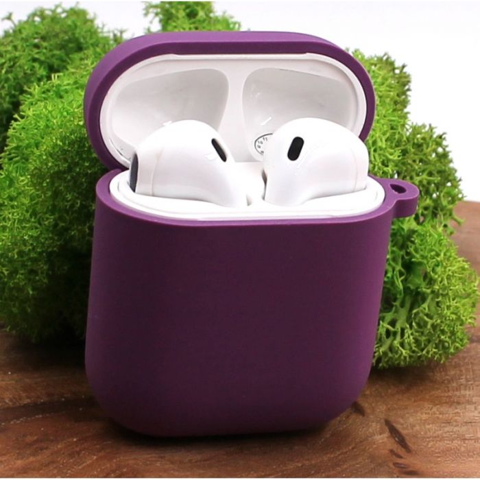 Оригинальный матовый чехол Silicone Case для AirPods Original Assembly Purple