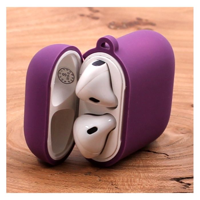 Оригинальный матовый чехол Silicone Case для AirPods Original Assembly Purple