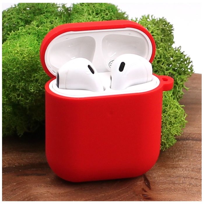 Оригинальный матовый чехол Silicone Case для AirPods Original Assembly Red