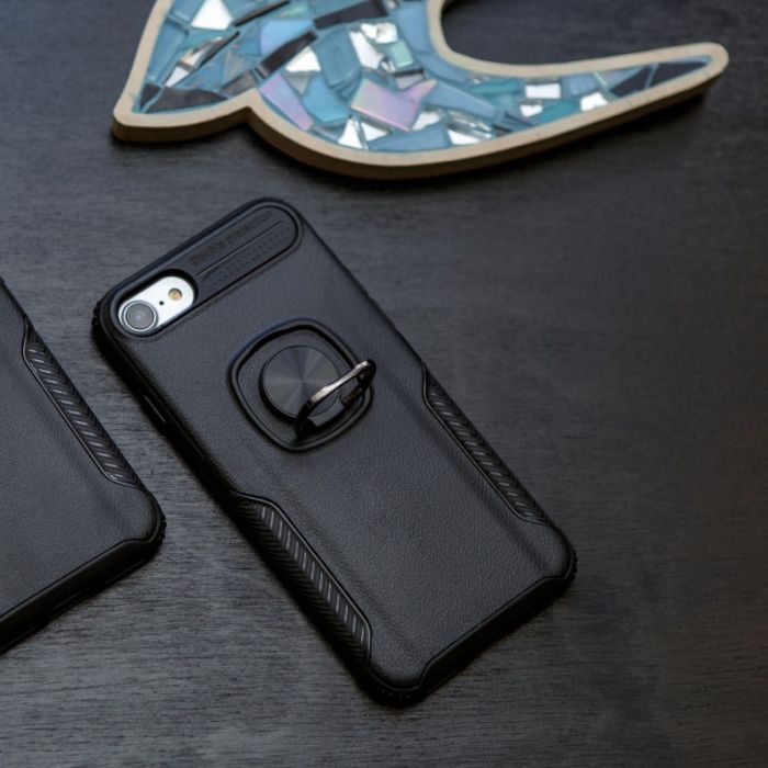 Противоударный чехол HONOR Premium с кольцом-держателем iPhone 7/8 Black