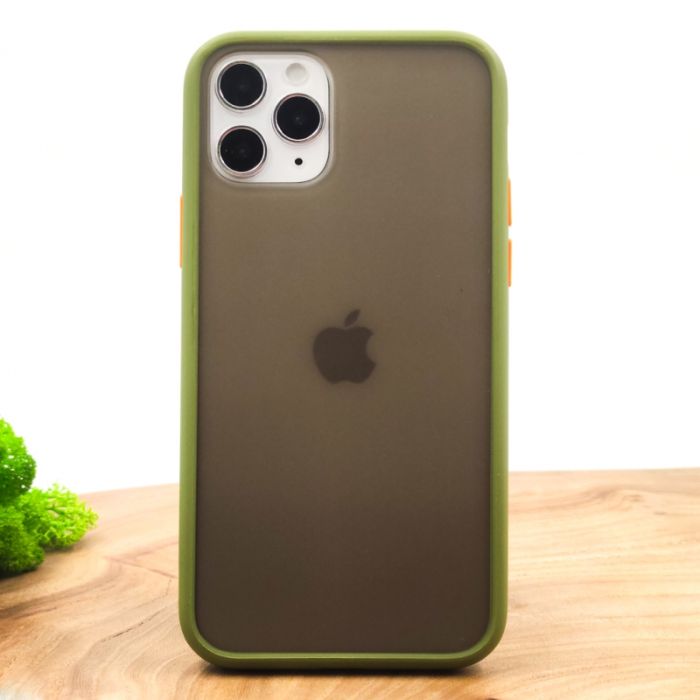 Противоударный полиуретановый чехол Smoke case для Iphone 11 Pro Green