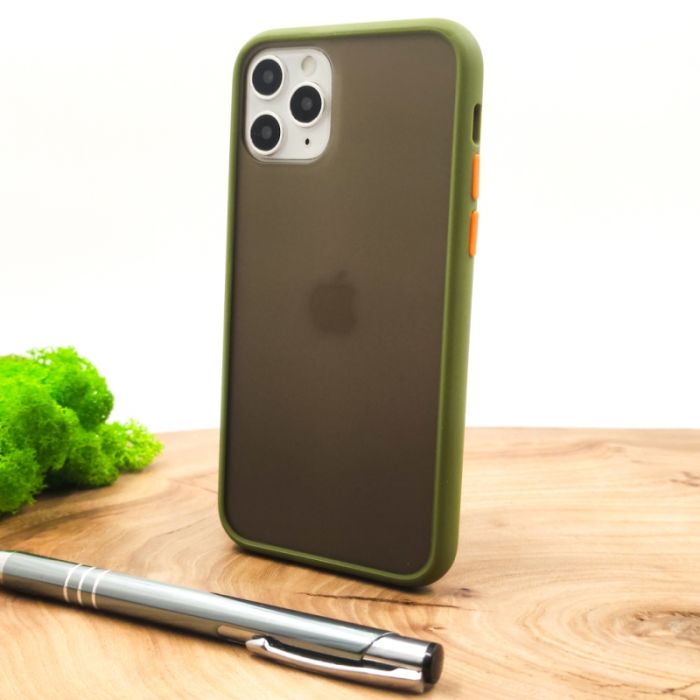 Противоударный полиуретановый чехол Smoke case для Iphone 11 Pro Max Green