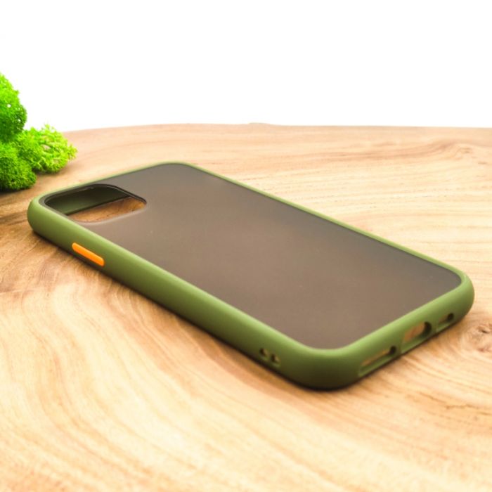 Противоударный полиуретановый чехол Smoke case для Iphone 12 Mini (5.4) Green