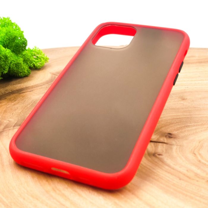 Противоударный полиуретановый чехол Smoke case для Iphone 12 Mini (5.4) Red