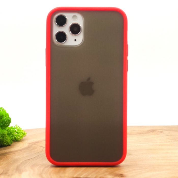 Противоударный полиуретановый чехол Smoke case  для Iphone 12 Pro (6.1) Red