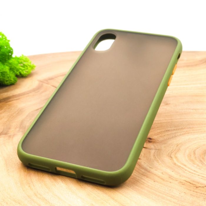 Противоударный полиуретановый чехол Smoke case для Iphone XR Green