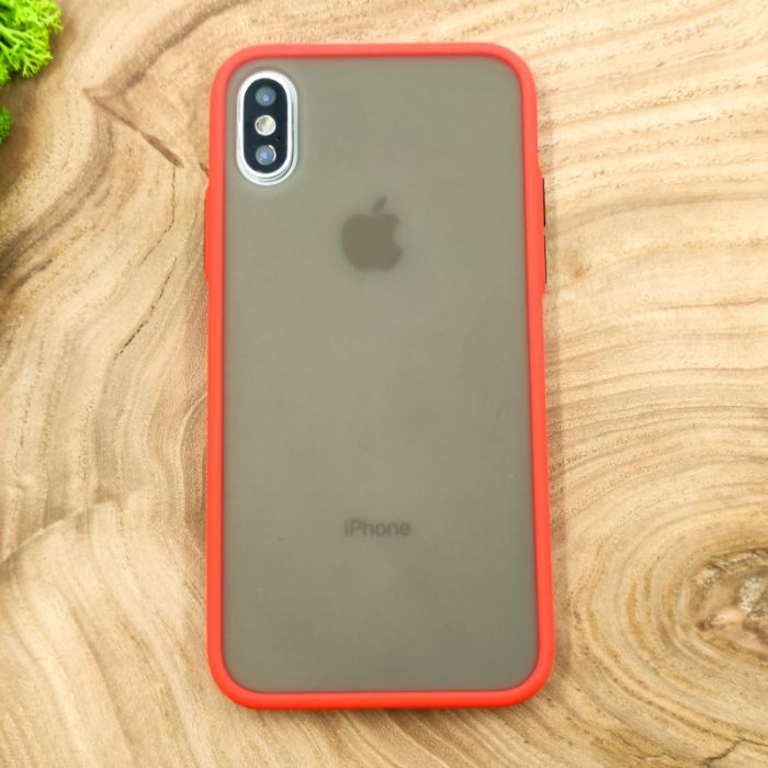 Противоударный полиуретановый чехол Smoke case для Iphone XS Max Red