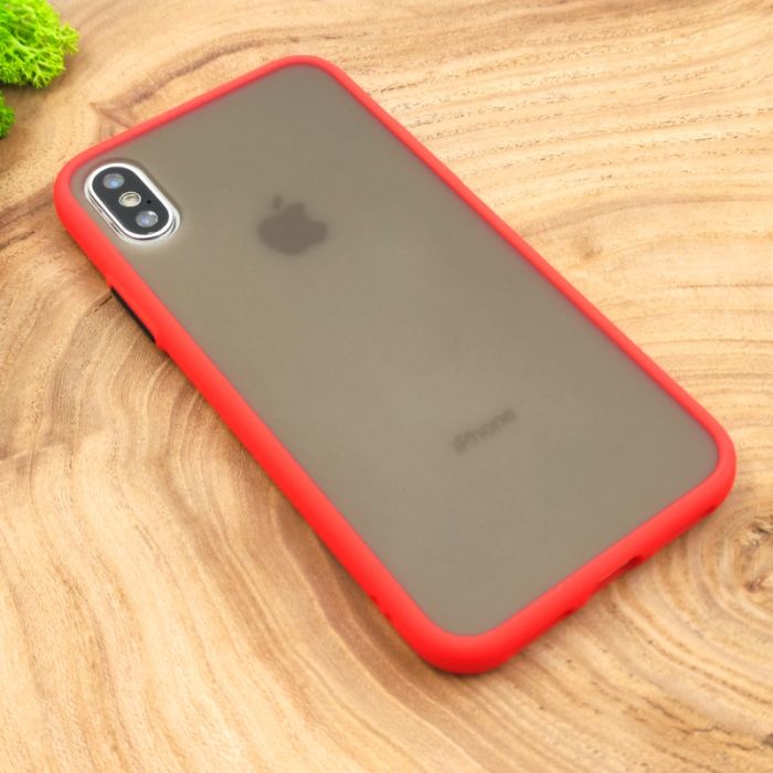 Противоударный полиуретановый чехол Smoke case для Iphone XS Max Red