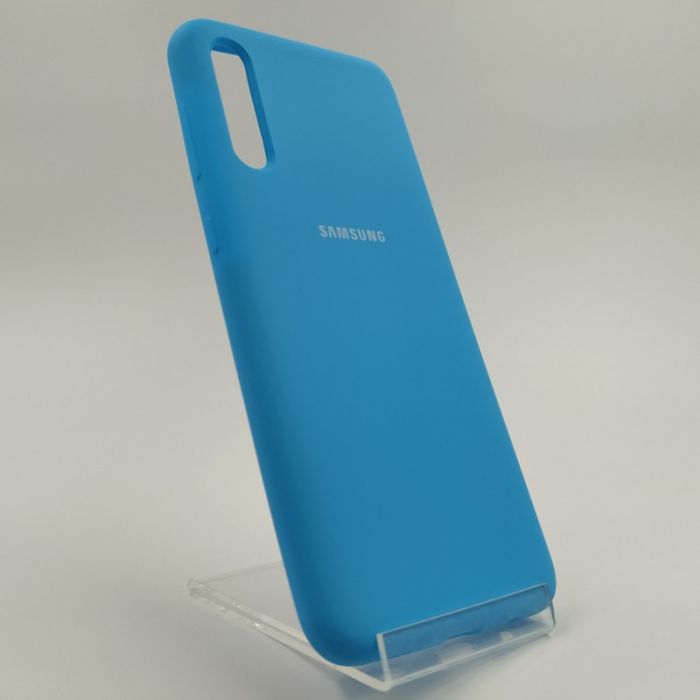 Оригинальный матовый чехол Silicone Case Samsung A50/A30s JUST BLUE