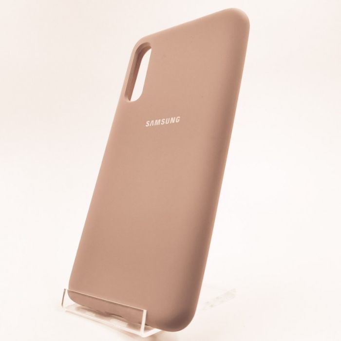 Оригинальный матовый чехол-накладка Silicone Case Samsung A50/A30s  MATTE PINK