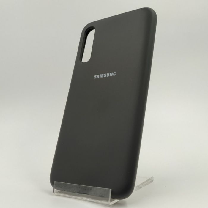 Оригинальный матовый чехол Silicone Case Samsung A70 Black