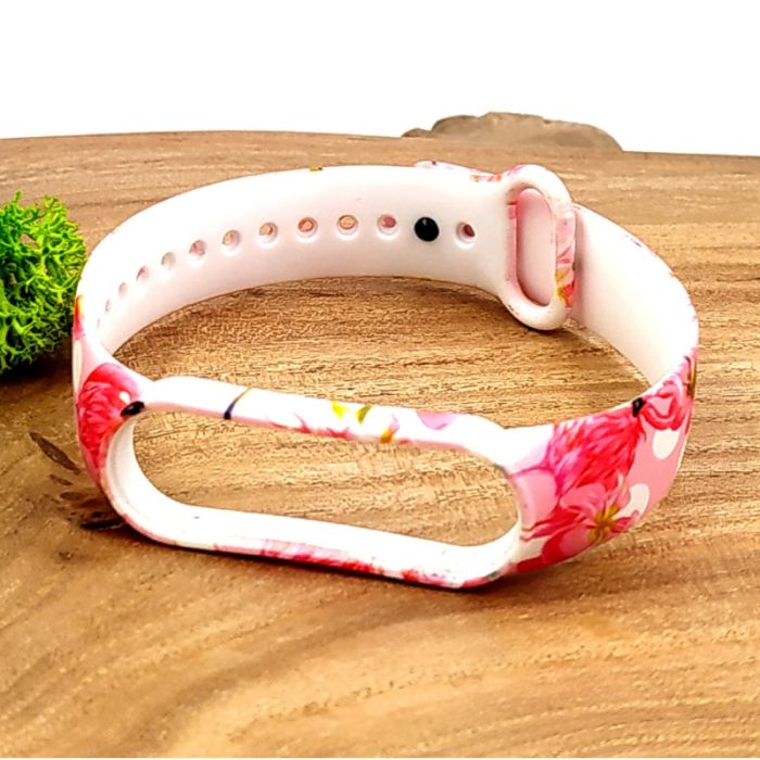 Силиконовый ремешок браслет для Mi Band 3/4 Flamingo Pink