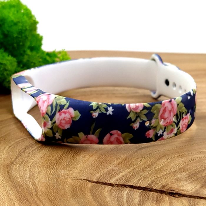 Силиконовый ремешок браслет для Mi Band 5 Rose Blue