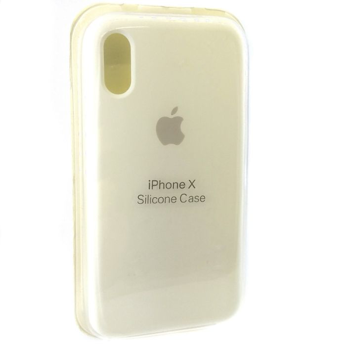 Силиконовый чехол (silicone case) iPhone X White (Белый)