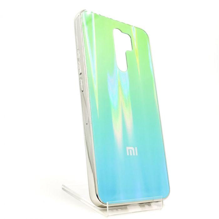 Стеклянный чехол Gradient case XIAOMI Redmi9 aquamarine
