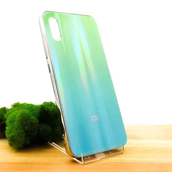 Стеклянный чехол Gradient case Xiaomi Redmi9a aquamarine