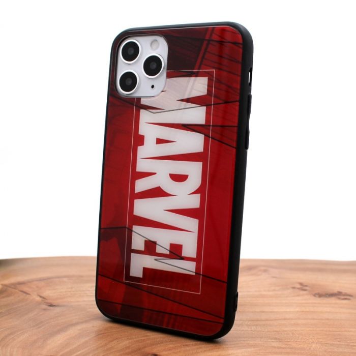 Стеклянный ударопрочный чехол с принтом Marvel для Iphone 11 Pro