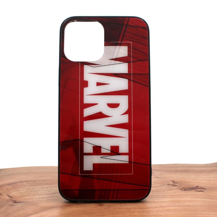 Стеклянный ударопрочный чехол с принтом Marvel для Iphone 12 (6.7)