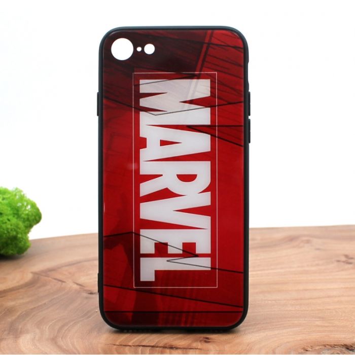 Стеклянный ударопрочный чехол с принтом Marvel для Iphone 7G+