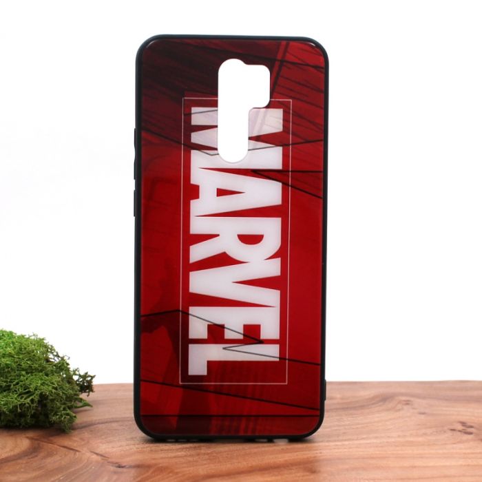 Стеклянный ударопрочный чехол с принтом Marvel для Xiaomi Redmi9