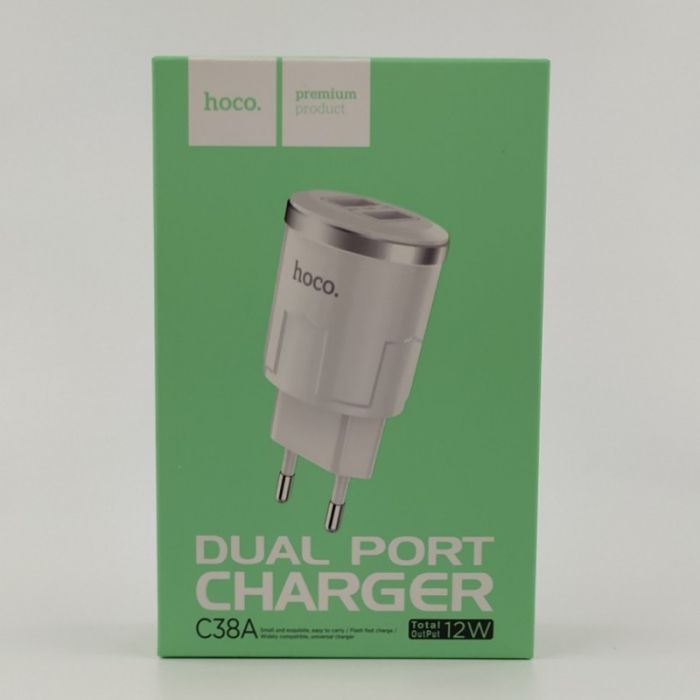 Сетевое зарядное устройство на 2 USB HOCO C38A