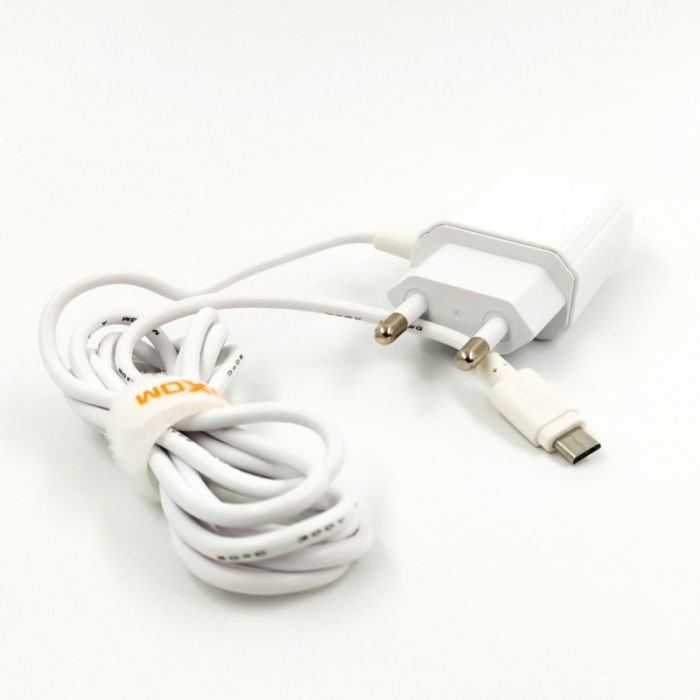 Сетевое зарядное устройство с проводом Micro USB + USB Moxom KH-66