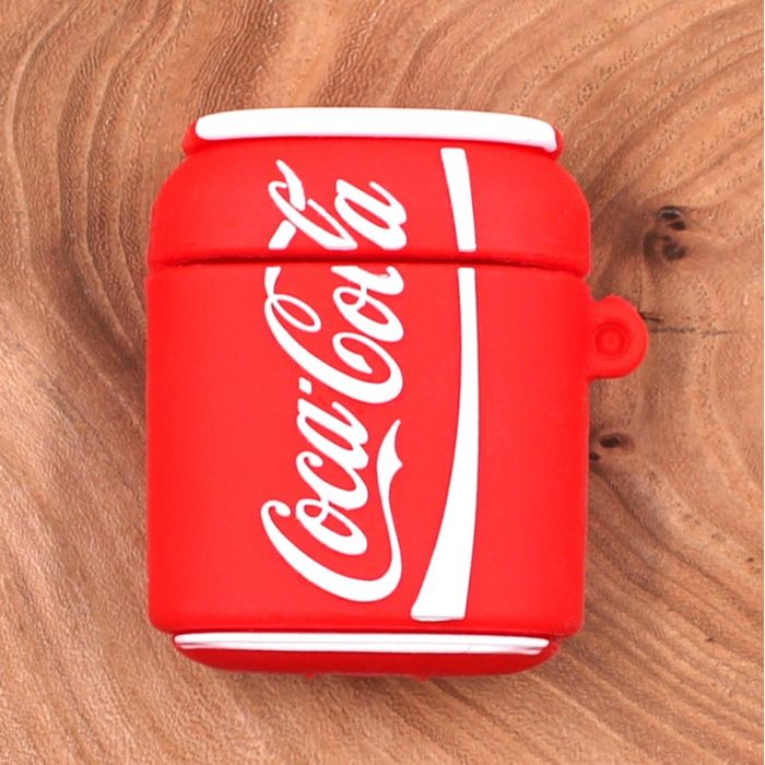 Ударопрочный силиконовый чехол для Apple AirPods Coca-Cola