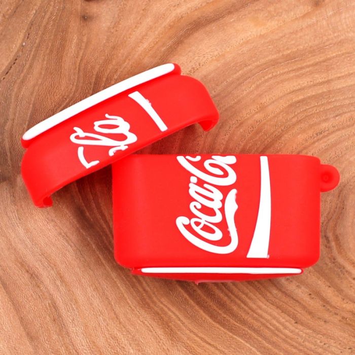 Ударопрочный силиконовый чехол для Apple AirPods Pro Rubber Coca-Cola