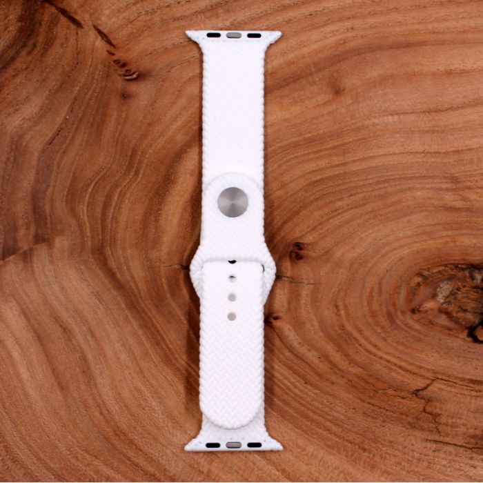Универсальный силиконовый ремешок для Apple Watch Braided White 42/44mm