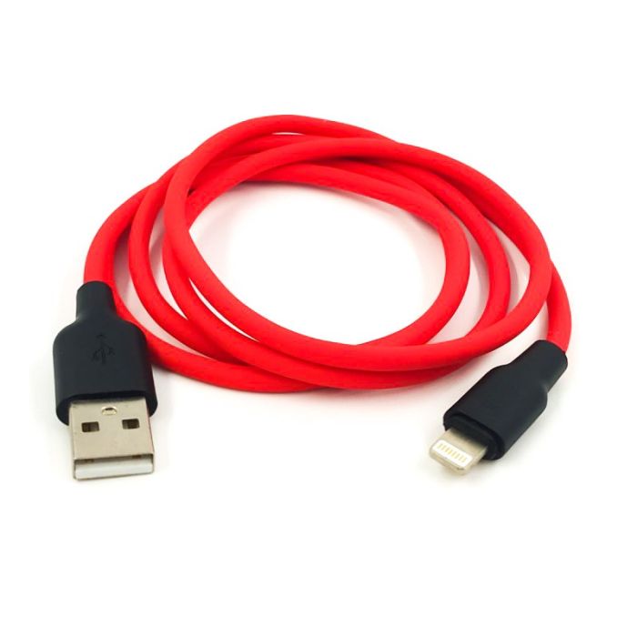 Сверхпрочный силиконовый USB кабель HOCO X21 Lightning Red