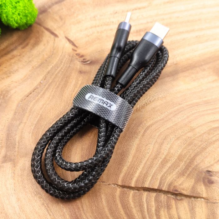USB кабель в нейлоновой оплетке Type-C to Type-C 3A Remax RC-010