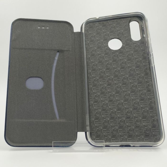 Кожаный противоударный чехол-книжка Hoco HUAWEI P Smart+ Navy Storm
