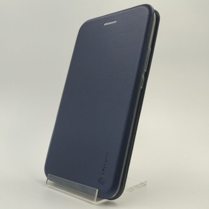 Кожаный противоударный чехол-книжка Hoco HUAWEI P Smart+ Navy Storm