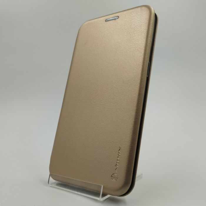 Кожаный противоударный чехол-книжка Hoco Case Samsung A10S Gold (2019)