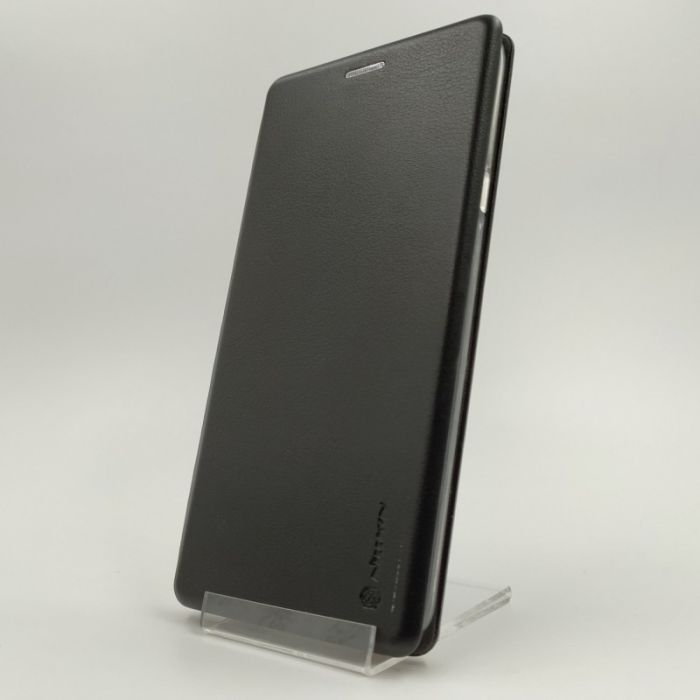 Кожаный противоударный чехол-книжка Wing Samsung A20S BLACK