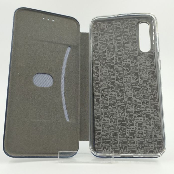 Кожаный противоударный чехол-книжка Hoco Samsung A50/A30s Navy Storm