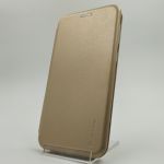 Кожаный противоударный чехол-книжка Wing Samsung M30S Gold