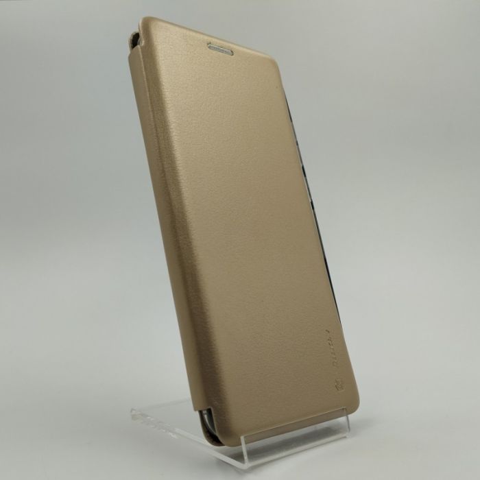 Кожаный противоударный чехол-книжка  WING Xiaomi Redmi Note8 pro gold