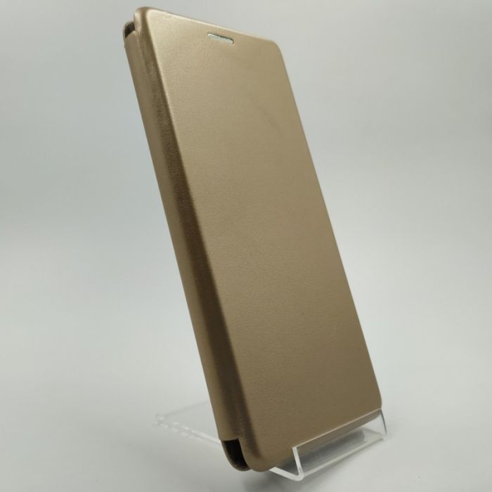 Кожаный противоударный чехол-книжка Hoco Xiaomi Redmi Note8t Gold