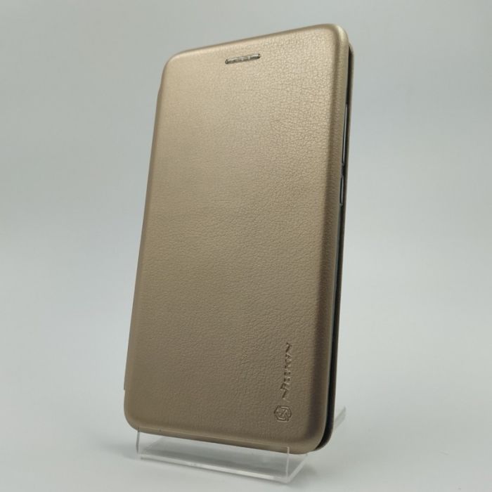 Кожаный противоударный чехол-книжка Nillkin  Xiaomi Redmi7A Gold